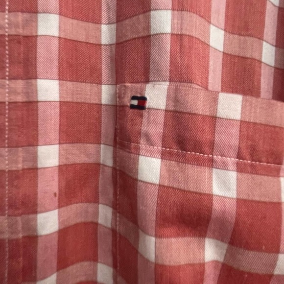Tommy Hilfiger red and white plaid long sleeve button down XL - Picture 2 of 2